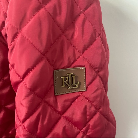 Lauren Ralph Lauren Quilted Hooded Jacket Chili Red & Brown Color - Duplicate - Picture 6 of 17